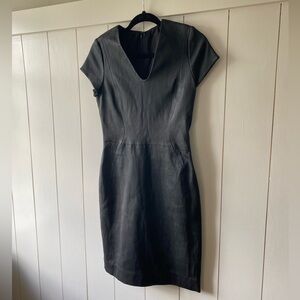 Diane Von Furstenburg Teala 100% Black Leather Dress